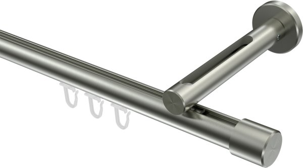 Innenlauf Gardinenstange Edelstahl-Optik 20 mm Ø SITENO - Santo 100 cm