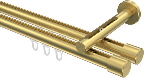Innenlauf Gardinenstange Messing-Optik 20 mm Ø 2-läufig SITENO - Santo