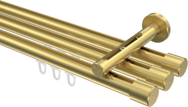 Innenlauf Gardinenstange Messing-Optik 20 mm Ø 3-läufig SITENO - Santo