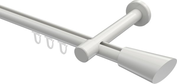 Innenlauf Gardinenstange Aluminium / Metall 20 mm Ø PRESTIGE - Bento Weiß 100 cm