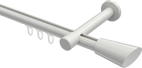 Innenlauf Gardinenstange Aluminium / Metall 20 mm Ø PRESTIGE - Bento Weiß 100 cm