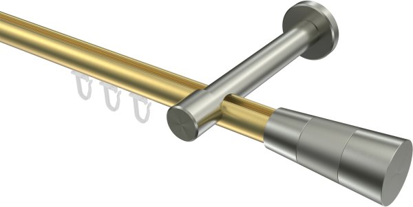 Innenlauf Gardinenstange Messing-Optik / Edelstahl-Optik 20 mm Ø PRESTIGE - Tanara