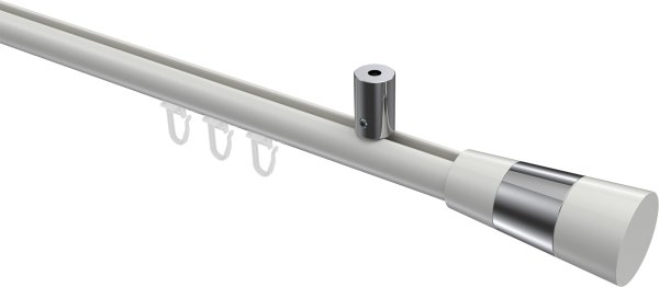 Innenlauf Gardinenstange Aluminium / Metall 20 mm Ø SONIUS - Tanara Weiß / Chrom 100 cm