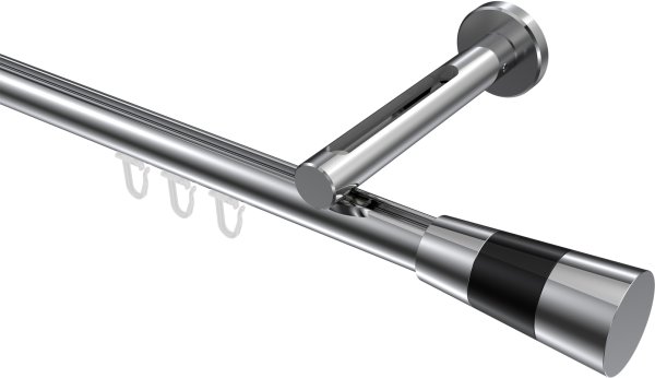 Innenlauf Gardinenstange Aluminium / Metall 20 mm Ø SITENO - Tanara Chrom 100 cm