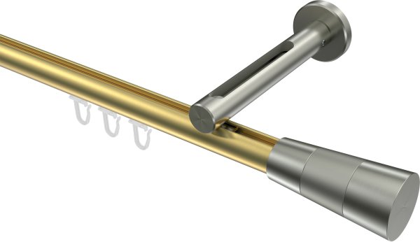 Innenlauf Gardinenstange Messing-Optik / Edelstahl-Optik 20 mm Ø SITENO - Tanara 100 cm