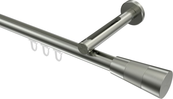 Innenlauf Gardinenstange Edelstahl-Optik 20 mm Ø SITENO - Tanara 100 cm