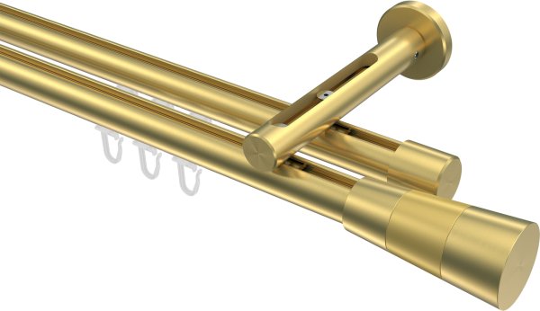 Innenlauf Gardinenstange Messing-Optik 20 mm Ø 2-läufig SITENO - Tanara