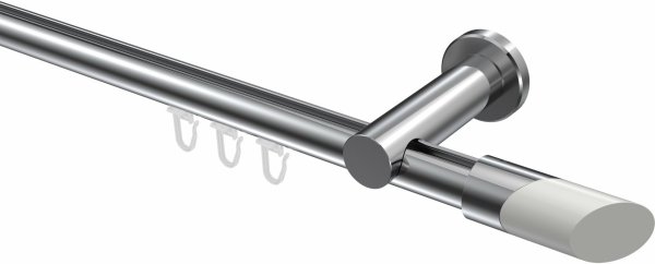 Innenlauf Gardinenstange Aluminium / Metall 20 mm Ø PLATON - Verano Chrom 320 cm (2 x 160 cm)