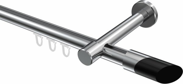 Innenlauf Gardinenstange Aluminium / Metall 20 mm Ø PRESTIGE - Verano Chrom 100 cm