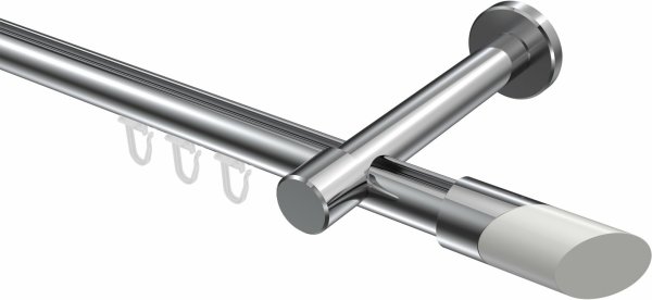 Innenlauf Gardinenstange Aluminium / Metall 20 mm Ø PRESTIGE - Verano Chrom 200 cm