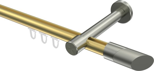 Innenlauf Gardinenstange Messing-Optik / Edelstahl-Optik 20 mm Ø PRESTIGE - Verano