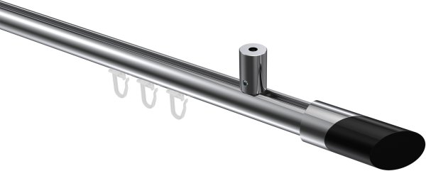 Innenlauf Gardinenstange Aluminium / Metall 20 mm Ø SONIUS - Verano Chrom 100 cm
