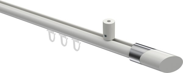 Innenlauf Gardinenstange Aluminium / Metall 20 mm Ø SONIUS - Verano Weiß 100 cm