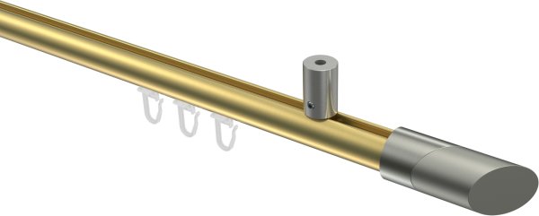 Innenlauf Gardinenstange Messing-Optik / Edelstahl-Optik 20 mm Ø SONIUS - Verano 100 cm