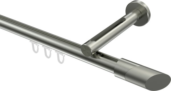 Innenlauf Gardinenstange Edelstahl-Optik 20 mm Ø SITENO - Verano 100 cm