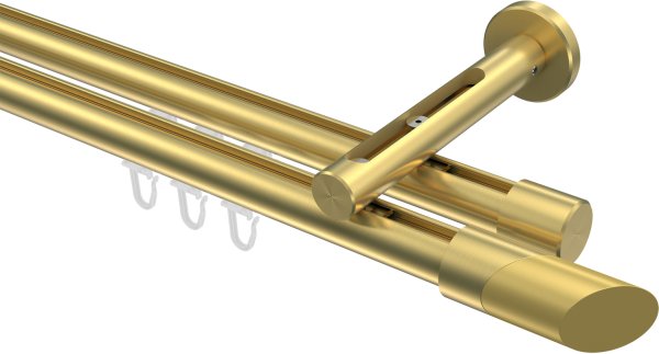 Innenlauf Gardinenstange Messing-Optik 20 mm Ø 2-läufig SITENO - Verano
