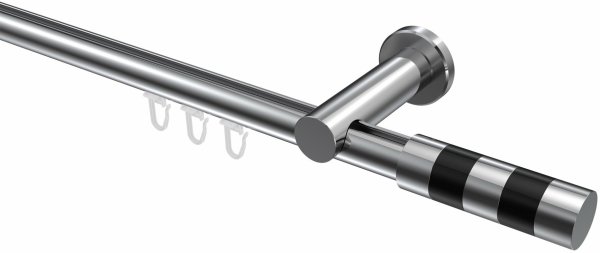 Innenlauf Gardinenstange Aluminium / Metall 20 mm Ø PLATON - Mavell Chrom 440 cm (2 x 220 cm)