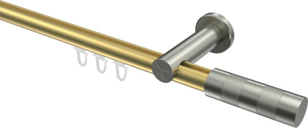 Innenlauf Gardinenstange Messing-Optik / Edelstahl-Optik 20 mm Ø PLATON - Mavell