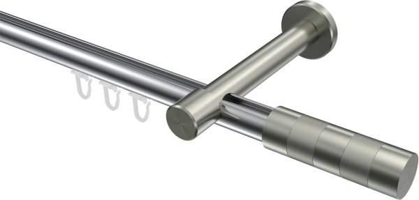 Innenlauf Gardinenstange Aluminium / Metall 20 mm Ø PRESTIGE - Mavell Chrom / Edelstahl-Optik 100 cm