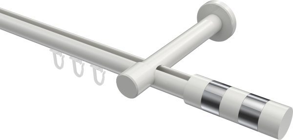Innenlauf Gardinenstange Aluminium / Metall 20 mm Ø PRESTIGE - Mavell Weiß 100 cm