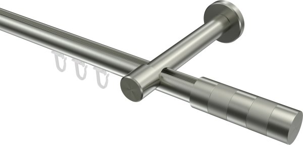 Innenlauf Gardinenstange Edelstahl-Optik 20 mm Ø PRESTIGE - Mavell 100 cm