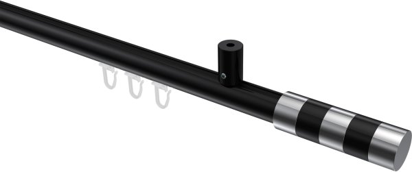 Innenlauf Gardinenstange Aluminium / Metall 20 mm Ø SONIUS - Mavell Schwarz 100 cm