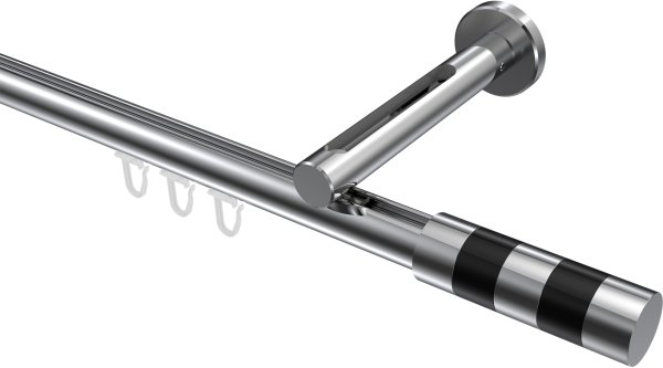 Innenlauf Gardinenstange Aluminium / Metall 20 mm Ø SITENO - Mavell Chrom 100 cm