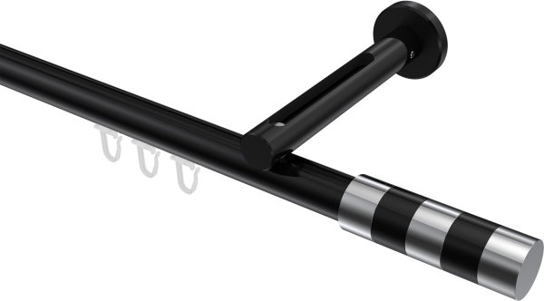 Innenlauf Gardinenstange Aluminium / Metall 20 mm Ø SITENO - Mavell Schwarz 100 cm