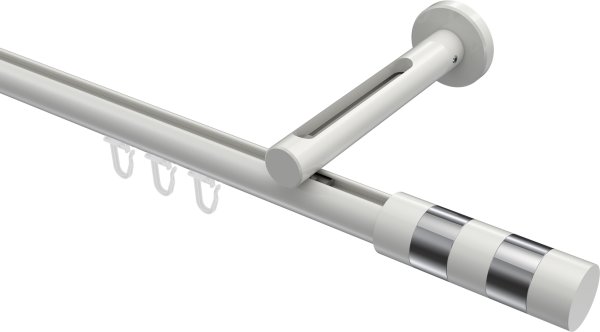 Innenlauf Gardinenstange Aluminium / Metall 20 mm Ø SITENO - Mavell Weiß 100 cm