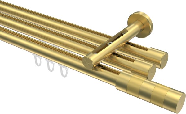 Innenlauf Gardinenstange Messing-Optik 20 mm Ø 3-läufig SITENO - Mavell