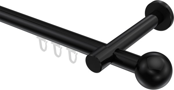 Innenlauf Gardinenstange Aluminium / Metall 20 mm Ø PRESTIGE - Luino Schwarz