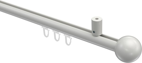 Innenlauf Gardinenstange Aluminium / Metall 20 mm Ø SONIUS - Luino Weiß 100 cm