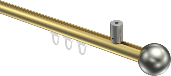 Innenlauf Gardinenstange Messing-Optik / Edelstahl-Optik 20 mm Ø SONIUS - Luino