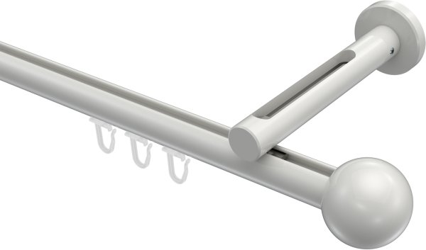 Innenlauf Gardinenstange Aluminium / Metall 20 mm Ø SITENO - Luino Weiß 100 cm