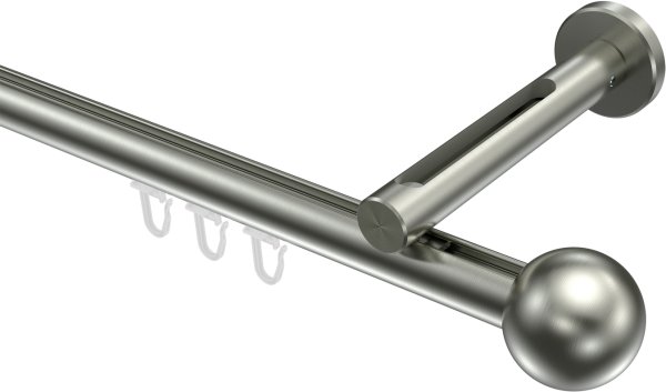 Innenlauf Gardinenstange Edelstahl-Optik 20 mm Ø SITENO - Luino 100 cm