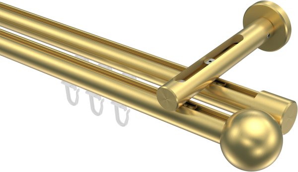 Innenlauf Gardinenstange Messing-Optik 20 mm Ø 2-läufig SITENO - Luino