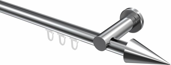Innenlauf Gardinenstange Aluminium / Metall 20 mm Ø PLATON - Savio Chrom 100 cm