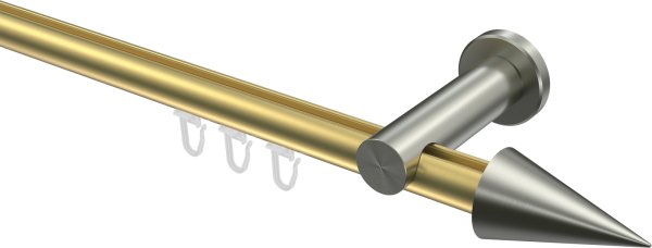 Innenlauf Gardinenstange Messing-Optik / Edelstahl-Optik 20 mm Ø PLATON - Savio