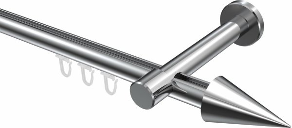 Innenlauf Gardinenstange Aluminium / Metall 20 mm Ø PRESTIGE - Savio Chrom 100 cm