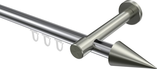 Innenlauf Gardinenstange Aluminium / Metall 20 mm Ø PRESTIGE - Savio Chrom / Edelstahl-Optik 100 cm