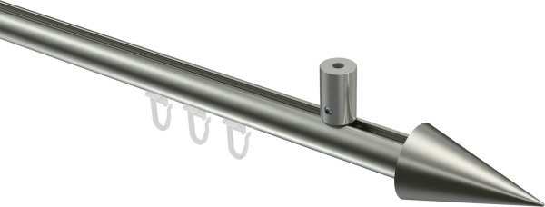 Innenlauf Gardinenstange Edelstahl-Optik 20 mm Ø SONIUS - Savio 100 cm
