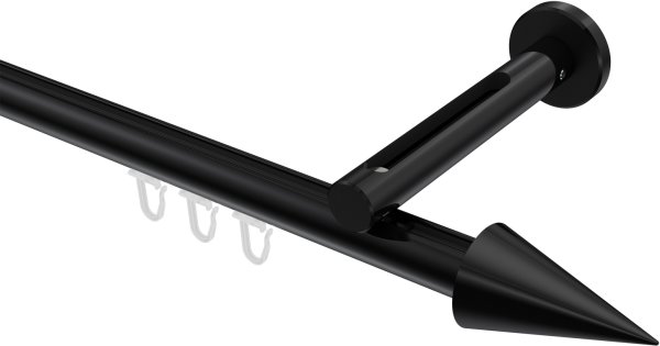 Innenlauf Gardinenstange Aluminium / Metall 20 mm Ø SITENO - Savio Schwarz 100 cm