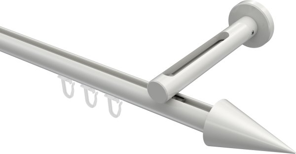 Innenlauf Gardinenstange Aluminium / Metall 20 mm Ø SITENO - Savio Weiß 100 cm