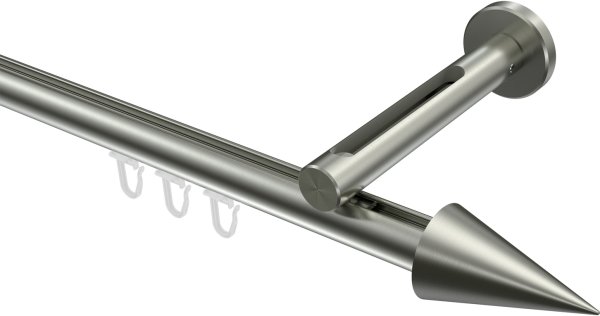 Innenlauf Gardinenstange Edelstahl-Optik 20 mm Ø SITENO - Savio 100 cm