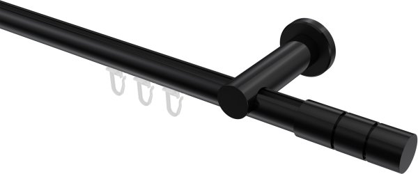 Innenlauf Gardinenstange Aluminium / Metall 20 mm Ø PLATON - Elanto Schwarz