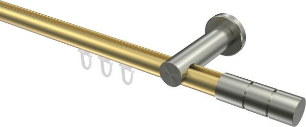 Innenlauf Gardinenstange Messing-Optik / Edelstahl-Optik 20 mm Ø PLATON - Elanto