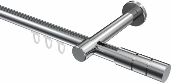 Innenlauf Gardinenstange Aluminium / Metall 20 mm Ø PRESTIGE - Elanto Chrom 100 cm
