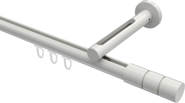 Innenlauf Gardinenstange Aluminium / Metall 20 mm Ø SITENO - Elanto Weiß 100 cm