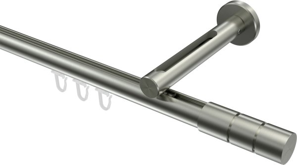 Innenlauf Gardinenstange Edelstahl-Optik 20 mm Ø SITENO - Elanto 100 cm