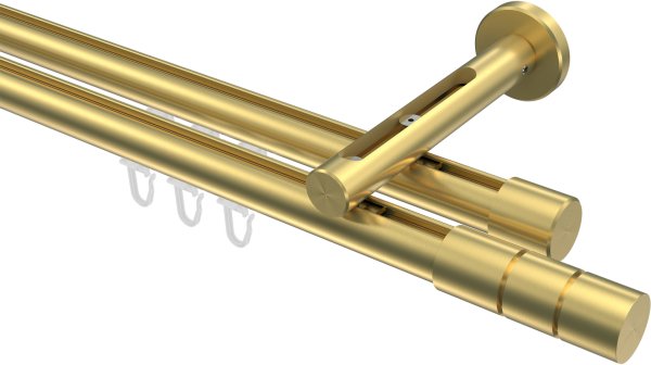 Innenlauf Gardinenstange Messing-Optik 20 mm Ø 2-läufig SITENO - Elanto 100 cm